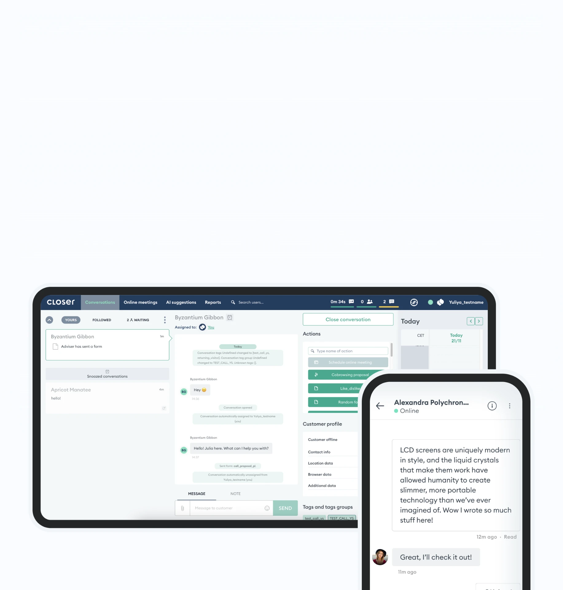 Advanced Agent Workspace dashboard